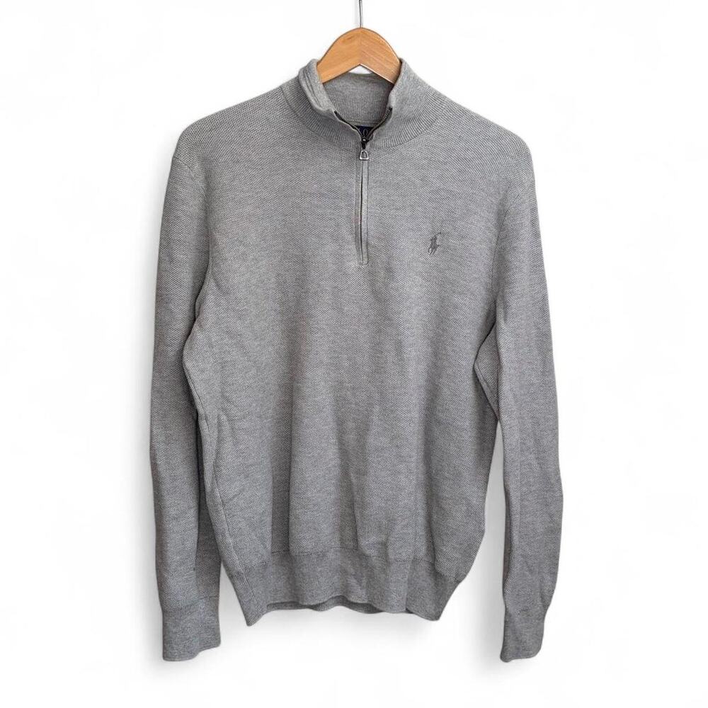 Polo Ralph Lauren Quarter Zip Sweater Mens M Preppy Small Pony Old Money Luxury
